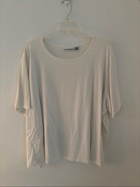 croft & barrow Cream Short Sleeve Crew Tee